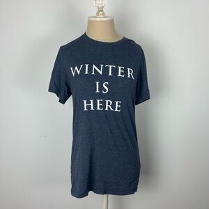 Bella Canvas Game of Thrones Winter is Here T-shirt Blue Short Sleeve S